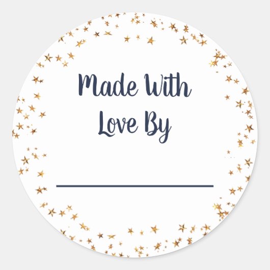 Gemaakt met liefdesdrogen ronde sticker (Voorkant)