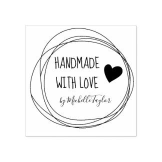 Gemaakt met liefdesgerichte cirkels Rubberstempel