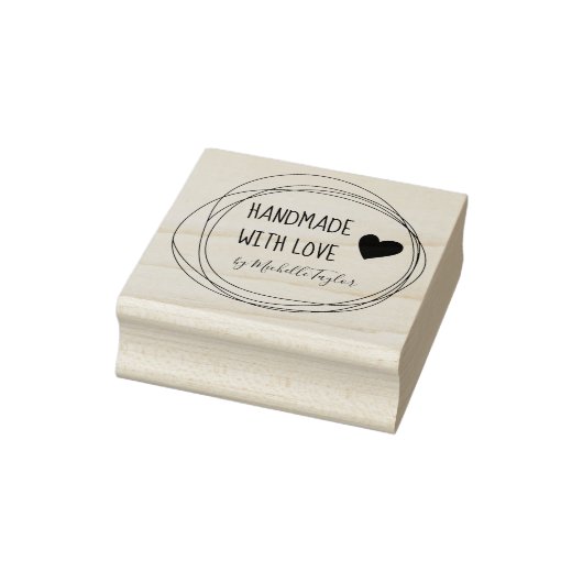 Gemaakt met liefdesgerichte cirkels Rubberstempel (Stempel)