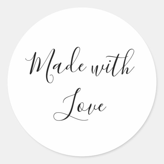 Gemaakt met liefdeshandgemaakt ronde sticker (Voorkant)