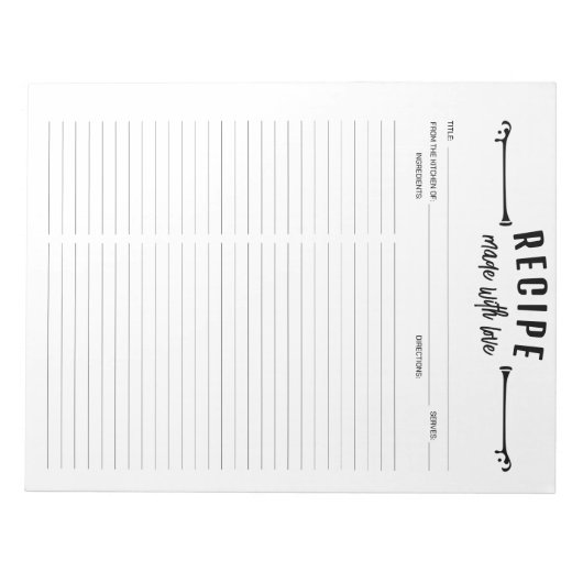 Gemaakt met liefdesminimalistische culinaire recep notitieblok (Voorkant)