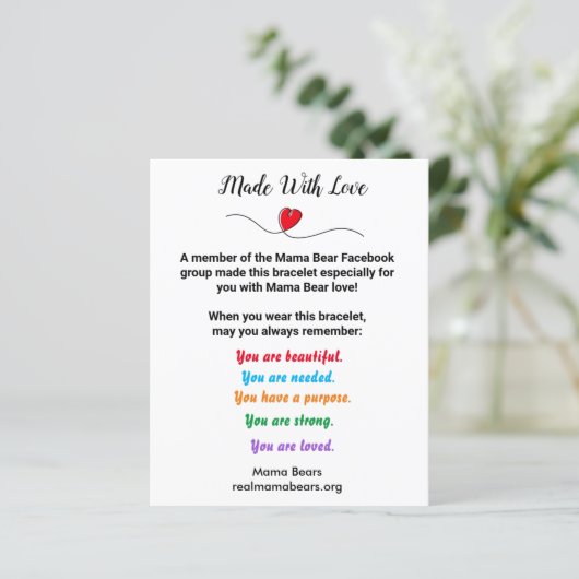 Gemaakt met liefdesnotitie (Staand voorkant)