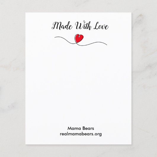 Gemaakt met liefdesnotitie (Achterkant)