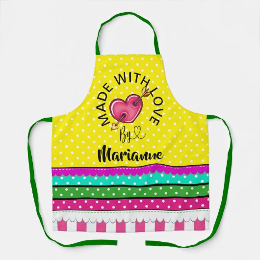 Gemaakt met liefdespron schort (Voorkant)