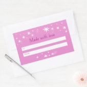 Gemaakt met liefdesroze & sterren rechthoekige sticker (Envelop)