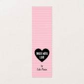 Gemaakt met liefdesroze strips - Zorginstructies Visitekaartje (Buitenkant ongevouwen)