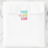 Gemaakt met liefdesschattige gezegde sticker zegel (Tas)