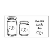 Gemaakt met liefdesstempel rubberstempel (Afrduk)