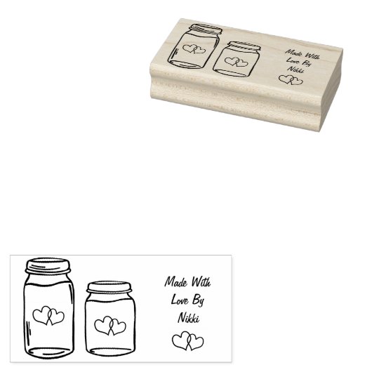 Gemaakt met liefdesstempel rubberstempel (Gestempeld)