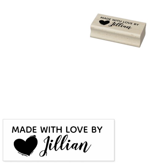 Gemaakt met liefdesstempel rubberstempel (Gestempeld)