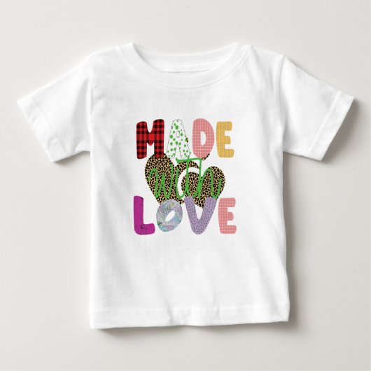 Gemaakt met Love Baby T-shirt (Voorkant)