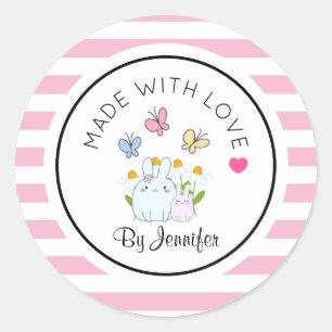 Gemaakt met Love Bunnies Bloemen & Vlinders Ronde Sticker