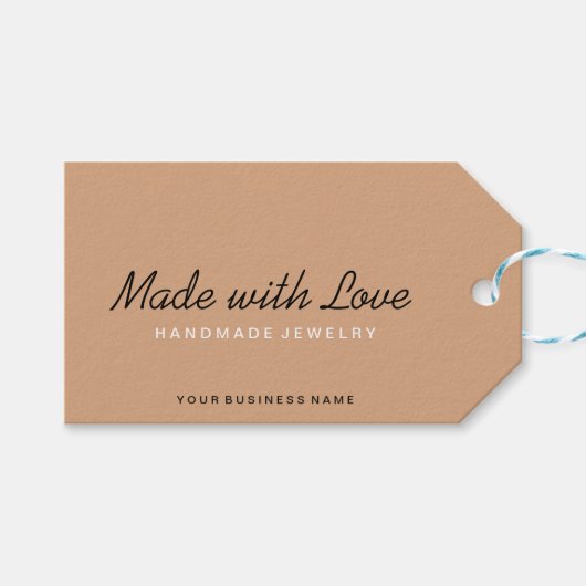 Gemaakt met Love Business Label Cadeaulabel (Voorkant (Horizontaal))