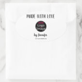 Gemaakt met Love Chic Professional, aangepast Logo Ovale Sticker (Tas)