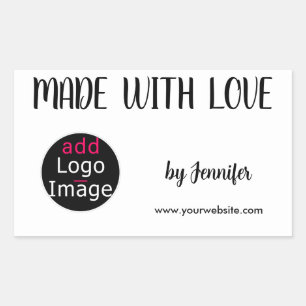 Gemaakt met Love Chic Professional, aangepast Logo Rechthoekige Sticker