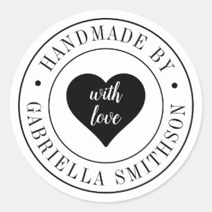 Gemaakt met Love Craft Business Handgemaakt Produc Ronde Sticker