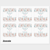 Gemaakt met Love Cute Deer in a Forest Pattern Vierkante Sticker (Vel)