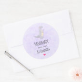 Gemaakt met Love Cute Grey Dinosaur Speelgoed Wate Ronde Sticker (Envelop)