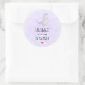 Gemaakt met Love Cute Grey Dinosaur Speelgoed Wate Ronde Sticker (Tas)