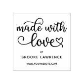 Gemaakt met Love Cute Heart Script Rubberstempel (Afrduk)