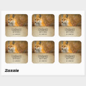 Gemaakt met Love Cute Red Fox Wilderness Fotografi Vierkante Sticker (Vel)