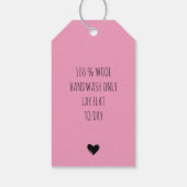 Gemaakt met Love Heart Pink Hang Label Cadeaulabel (Achterkant)