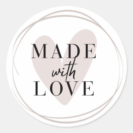 Gemaakt met Love Heart Small Business Ronde Sticker (Voorkant)