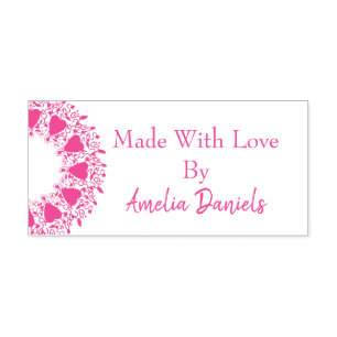 Gemaakt met Love Heart Wreath Zelfinking Stamp Zelfinktende Stempel