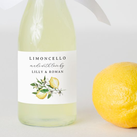 Gemaakt met Love Limoncello Bottle Label Voedselcontainer Etiket