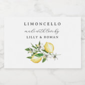 Gemaakt met Love Limoncello Bottle Label Voedselcontainer Etiket (Enkel label)