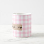 Gemaakt met Love-Pink en White Cheques Koffiemok (Center)