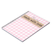 Gemaakt met Love-Pink en White Cheques Notitieboek (Linkerzijde)