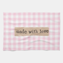 Gemaakt met Love-Pink en White Cheques Theedoek