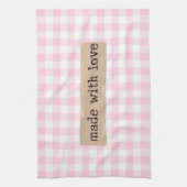 Gemaakt met Love-Pink en White Cheques Theedoek (Verticaal)