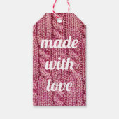 Gemaakt met Love Pink Knit Cadeaulabel (Voorkant)