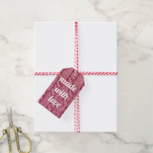 Gemaakt met Love Pink Knit Cadeaulabel
