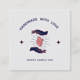 Gemaakt met Love Promotional Customer Insert Vierkante Visitekaartje