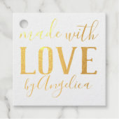 Gemaakt met Love Script gepersonaliseerd Bedankjes Labels (Voorkant)