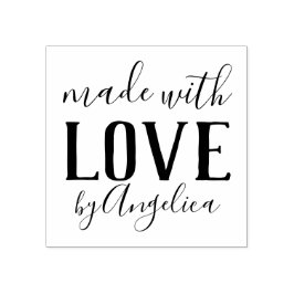 Gemaakt met Love Script gepersonaliseerd Rubberstempel