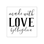 Gemaakt met Love Script gepersonaliseerd Rubberstempel (Afrduk)