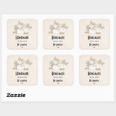 Gemaakt met Love White en Gold Pumpkins Waterverf Vierkante Sticker (Vel)