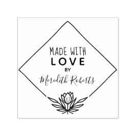 Gemaakt met op maat gemaakt Lotus Flower Lijst Zelfinktende Stempel