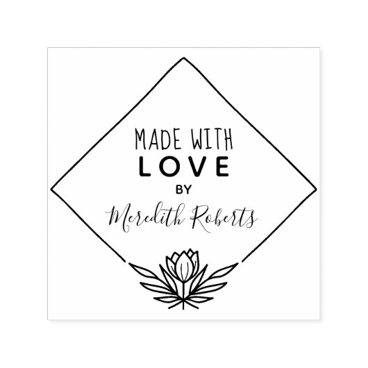 Gemaakt met op maat gemaakt Lotus Flower Lijst Zelfinktende Stempel (Design)