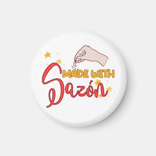 Gemaakt met Sazón en heel veel smaak Magneet (Voorkant)