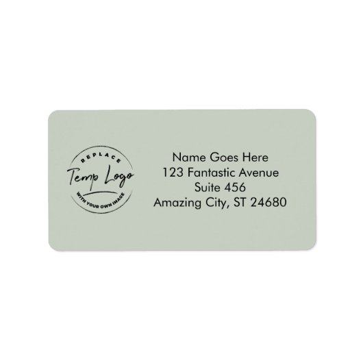 Gemaakt met uw bedrijfs Logo of Afbeelding, Sage Etiket (Voorkant)