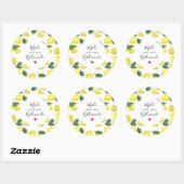 Gemaakt met Waterverf van Liefde Gele Lemons Ronde Sticker (Vel)