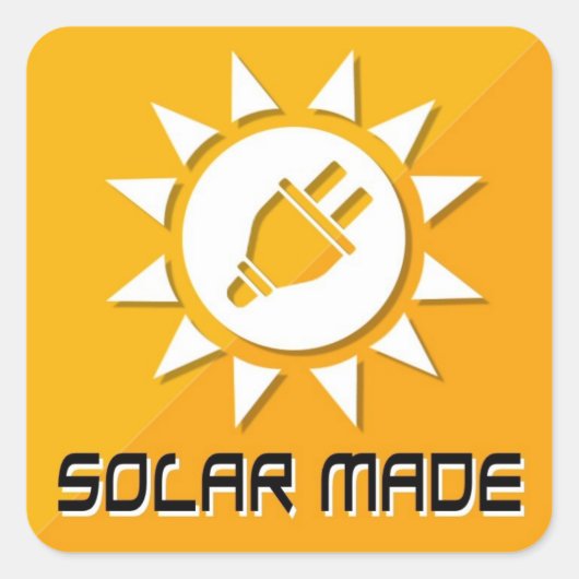 Gemaakt met zonne-Stickers Vierkante Sticker (Voorkant)