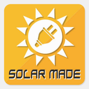 gemaakt met zonnebankers vierkante sticker