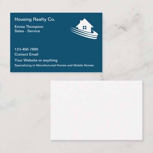 Gemaakt Mobiele Huizen Visitekaartjes (Voorkant / Achterkant)