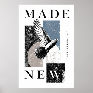 Gemaakt Nieuw 2 Korintiërs 5:17 Brutalist Duif Doo Poster